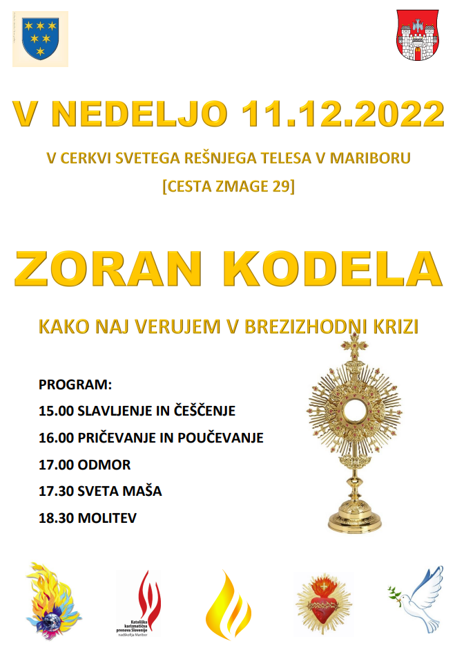 Molitveno srečanje z Zoranom Kodelo v Mariboru